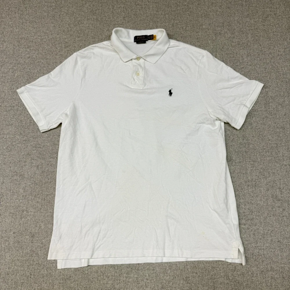 Polo Ralph Lauren Polo Shirt XL White Classic Fit Cotton Short Sleeve Pony Logo